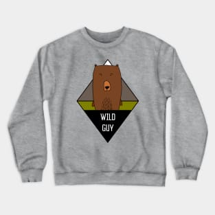 Wild Guy Bear Illustration Crewneck Sweatshirt